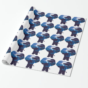 Afrikaanse nacht met olifant 4 cadeaupapier