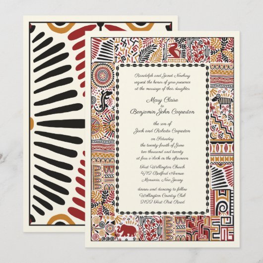 Afrikaanse namiddag bruiloft kaart (Voorkant / Achterkant)