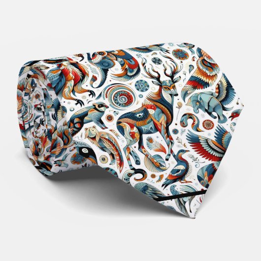 Afrikaanse Native American Dierenprint Boho Stropdas (Opgerold)