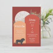 Afrikaanse Oerwoud Safari Lion Wild One Kaart (Staand voorkant)