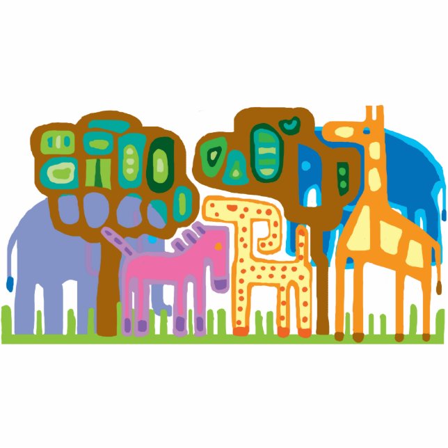 Afrikaanse oerwouden voor folkkunst staand fotobeeldje  (Voorkant)