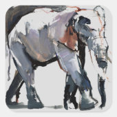 Afrikaanse olifant 2012 vierkante sticker (Voorkant)