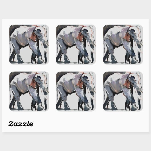 Afrikaanse olifant 2012 vierkante sticker (Vel)