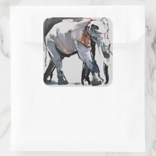 Afrikaanse olifant 2012 vierkante sticker (Tas)