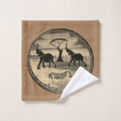 Afrikaanse olifant art print bad handdoek (Wasdoekje)