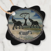 Afrikaanse olifant art print bedankjes labels (Voorkant)