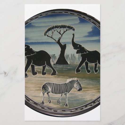Afrikaanse olifant art print briefpapier (Voorkant)