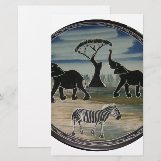 Afrikaanse olifant art print briefpapier (Voorkant / Achterkant)