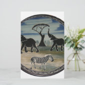 Afrikaanse olifant art print briefpapier (Staand voorkant)