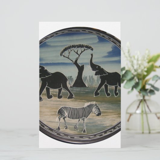 Afrikaanse olifant art print briefpapier (Staand voorkant)