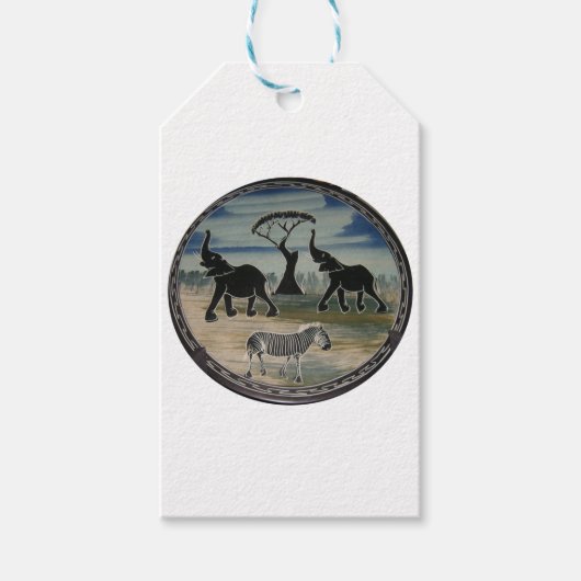 Afrikaanse olifant art print cadeaulabel (Voorkant)