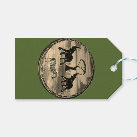 Afrikaanse olifant art print cadeaulabel (Voorkant (Horizontaal))