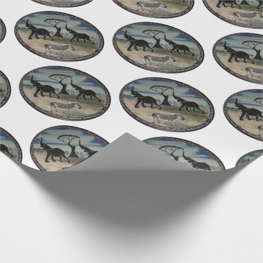 Afrikaanse olifant art print cadeaupapier (Hoek)