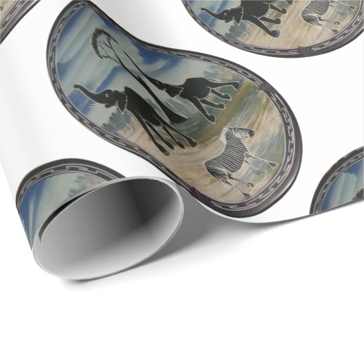 Afrikaanse olifant art print cadeaupapier (Rol Hoek)