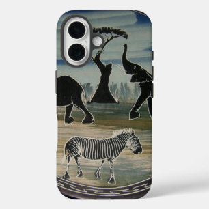 Afrikaanse olifant art print iPhone 16 hoesje
