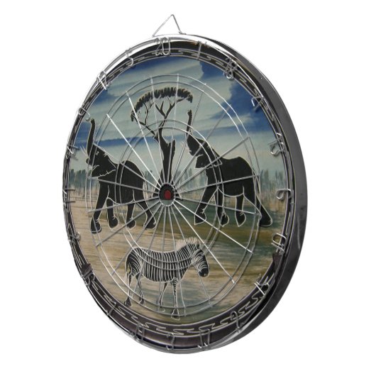 Afrikaanse olifant art print dartbord (Voorkant Rechts)