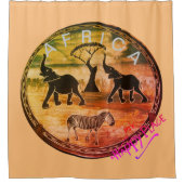 Afrikaanse olifant art print douchegordijn (Voorkant)