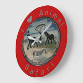 Afrikaanse olifant art print grote klok (Hoek)