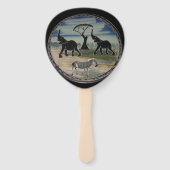 Afrikaanse olifant art print handwaaier (Achterkant)