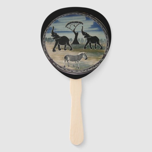 Afrikaanse olifant art print handwaaier (Achterkant)