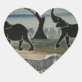Afrikaanse olifant art print hart sticker (Voorkant)