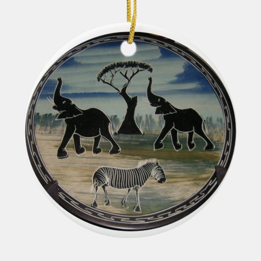 Afrikaanse olifant art print keramisch ornament (Voorkant)