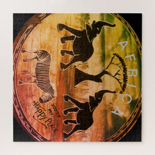 Afrikaanse olifant art print legpuzzel (Horizontaal)