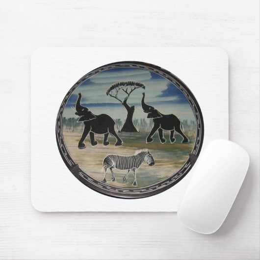 Afrikaanse olifant art print muismat (Met muis)