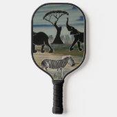 Afrikaanse olifant art print pickleball paddle (Achterkant)