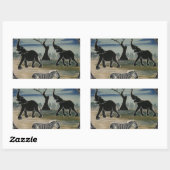 Afrikaanse olifant art print rechthoekige sticker (Vel)