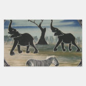 Afrikaanse olifant art print rechthoekige sticker (Voorkant)