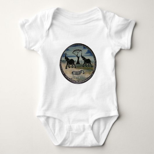Afrikaanse olifant art print romper (Voorkant)