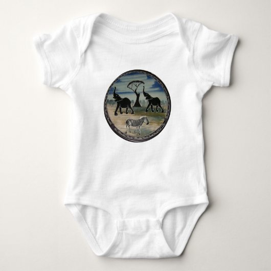 Afrikaanse olifant art print romper (Voorkant)