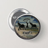 Afrikaanse olifant art print ronde button 5,7 cm (Voorkant /achterkant)
