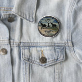 Afrikaanse olifant art print ronde button 5,7 cm (In situ)