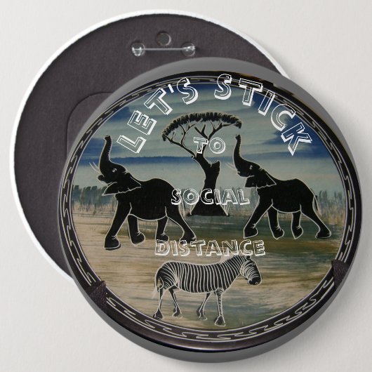 Afrikaanse olifant art print ronde button 6,0 cm (Voorkant /achterkant)
