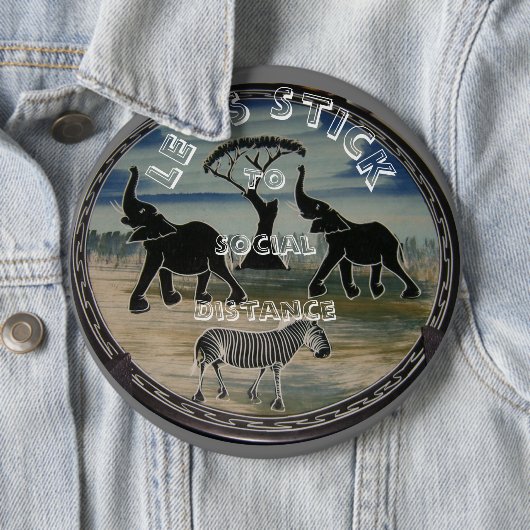 Afrikaanse olifant art print ronde button 6,0 cm (In situ)