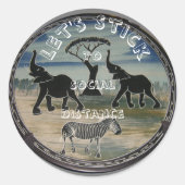 Afrikaanse olifant art print ronde sticker (Voorkant)