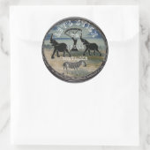 Afrikaanse olifant art print ronde sticker (Tas)