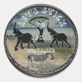 Afrikaanse olifant art print ronde sticker