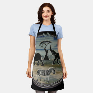 Afrikaanse olifant art print schort
