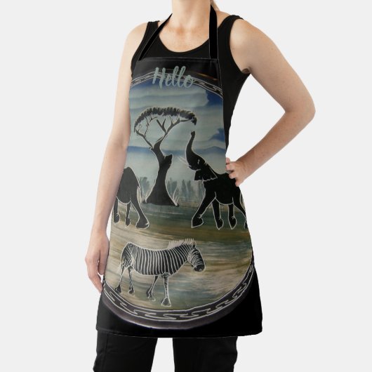 Afrikaanse olifant art print schort (Insitu)