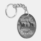 Afrikaanse olifant art print sleutelhanger (Voorkant Links)