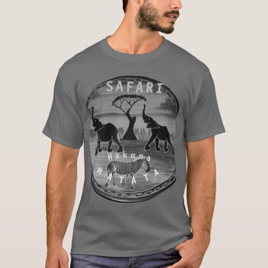 Afrikaanse olifant art print t-shirt (Voorkant)