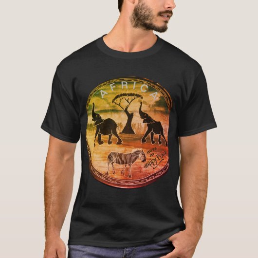 Afrikaanse olifant art print t-shirt (Voorkant)