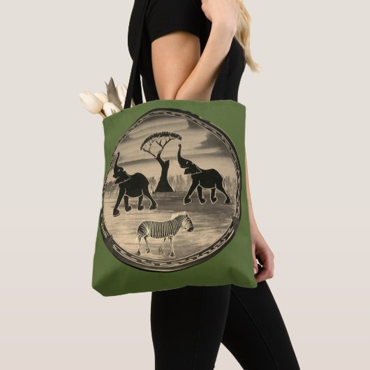 Afrikaanse olifant art print tote bag (Dichtbij)