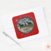 Afrikaanse olifant art print vierkante sticker (Envelop)