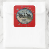 Afrikaanse olifant art print vierkante sticker (Tas)