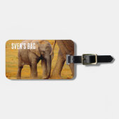 Afrikaanse olifant baby kalf bagagelabel (Voorkant horizontaal)