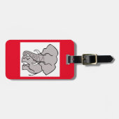 Afrikaanse OLIFANT - Bedreigd dier - Rood Bagagelabel (Voorkant horizontaal)